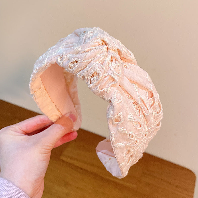 Wholesale Vintage Twist Embroidered  Polyester Headband